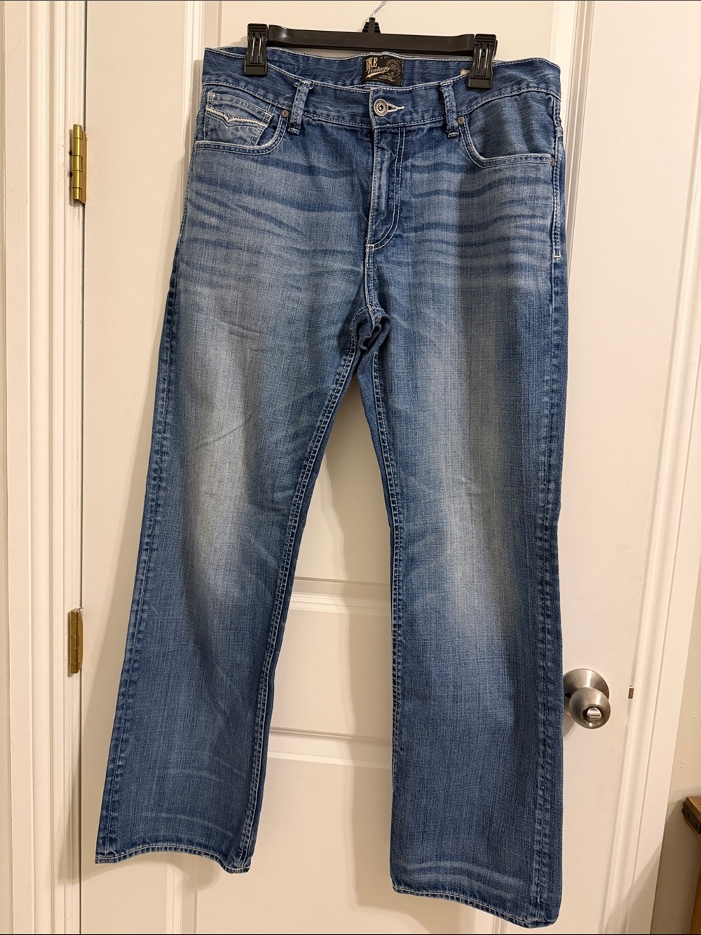 BKE Mens Blue Straight-Leg Jeans